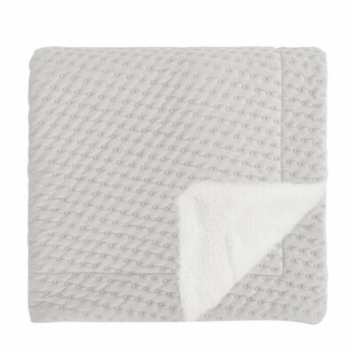 MANTA DOTS PREMIUM 70X140 BLANCO/GRIS BIMBIDREAMS