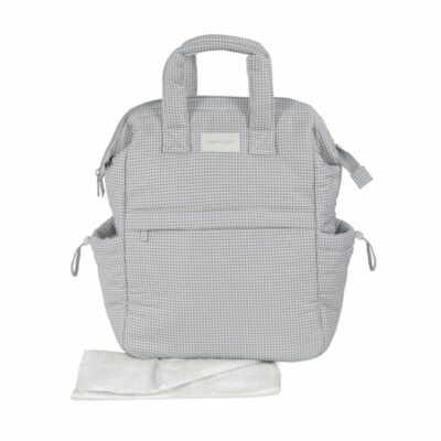 MOCHILA LITTLE BLOOM VICHY GRIS PASITO A PASITO