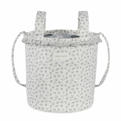 BOLSA BUCKET LITTLE BLOOM FLOR GRIS PASITO A PASITO
