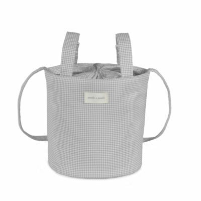 BOLSA BUCKET LITTLE BLOOM VICHY GRIS PASITO A PASITO