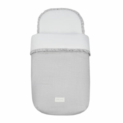 SACO CUCO LITTLE BLOOM VICHY GRIS PASITO A PASITO