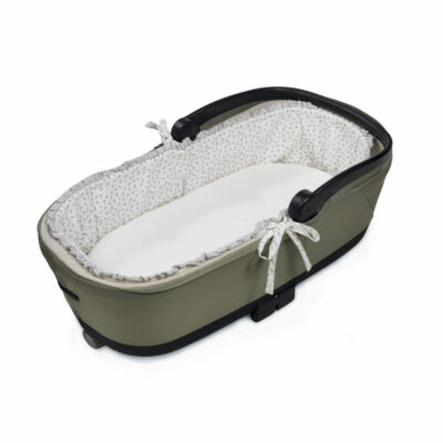 CUBRE CUCO VARILLAS + SÁBANA AJUSTABLE CUCO LITTLE BLOOM FLOR GRIS PASITO A PASITO